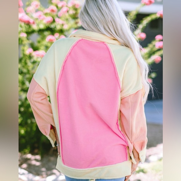 Autumn patchwork fleece shacket - Picture 3 of 3